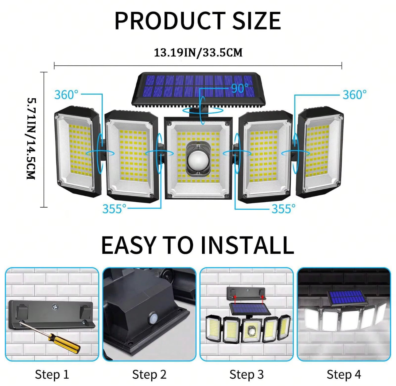 HRS Solar Powered Outdoor Security Light