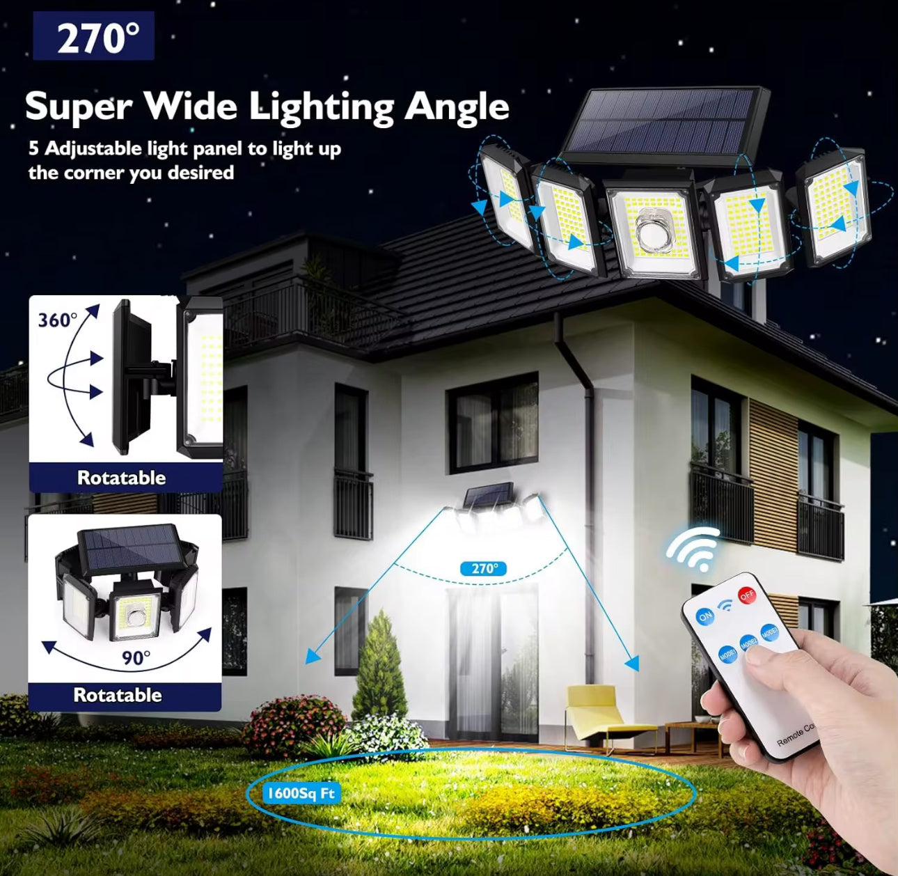 HRS Solar Powered Outdoor Security Light