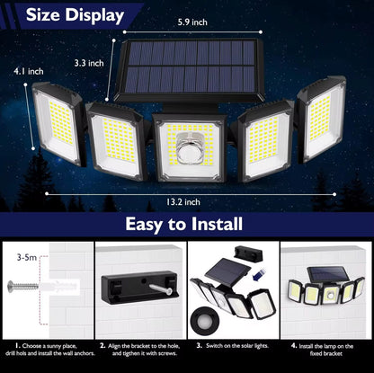 HRS Solar Powered Outdoor Security Light