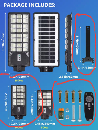 Solar Street Light with Motion Sensor, 1000W