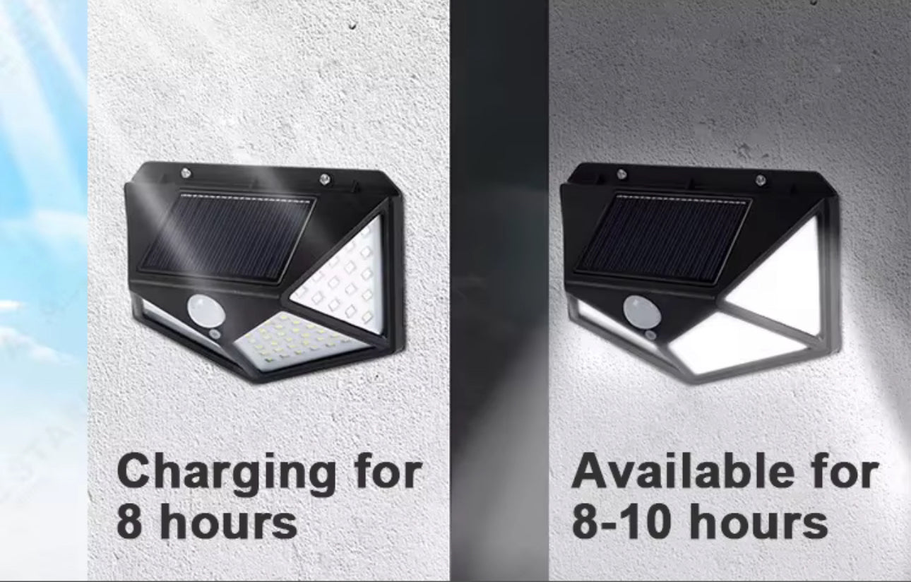 Solar Wall Lights, 100 LEDs, Infrared Motion Sensor