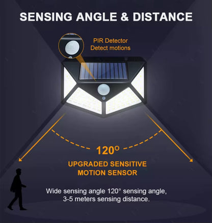 Solar Wall Lights, 100 LEDs, Infrared Motion Sensor