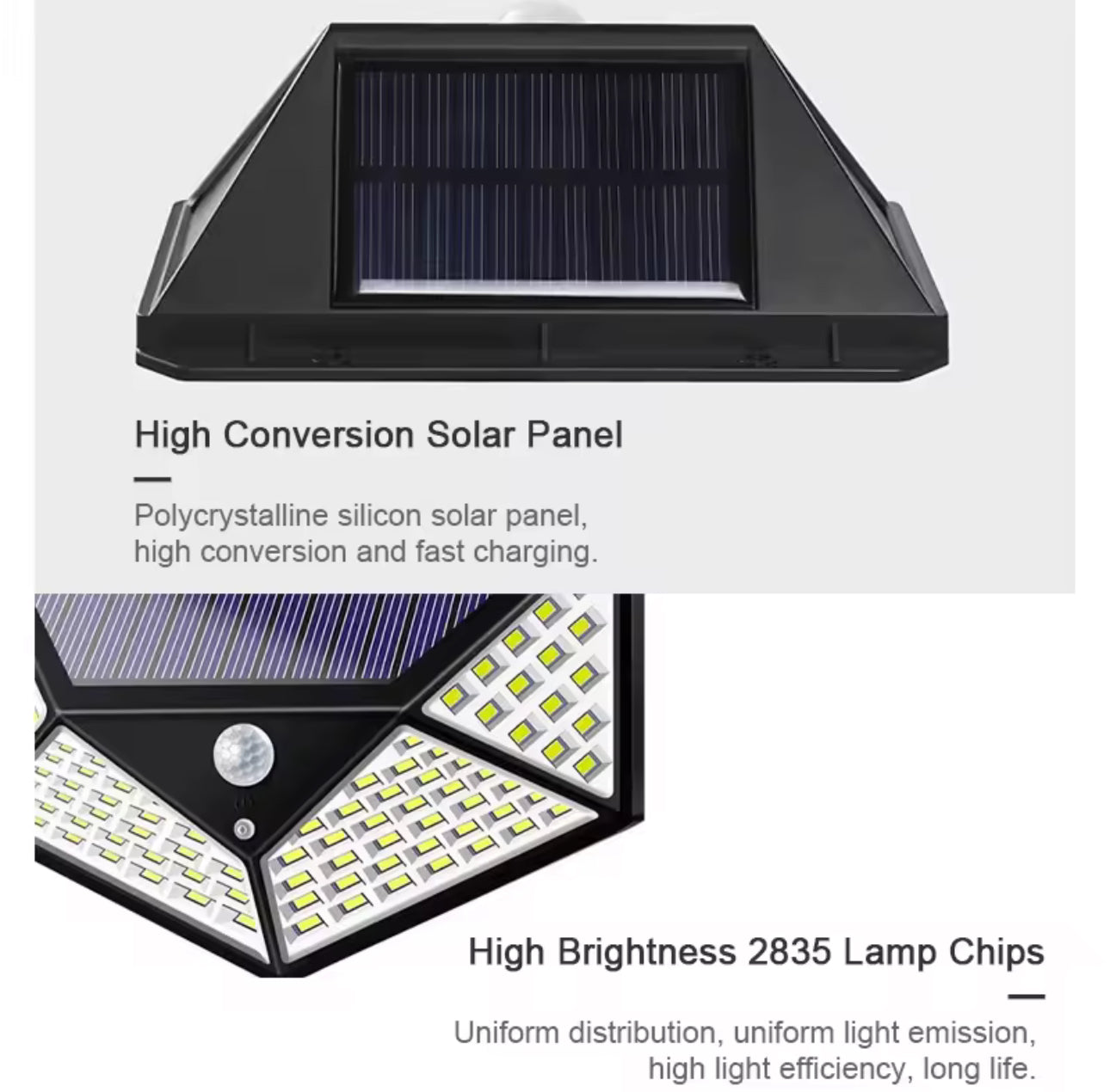 Solar Wall Lights, 100 LEDs, Infrared Motion Sensor