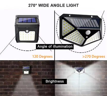 Solar Wall Lights, 100 LEDs, Infrared Motion Sensor